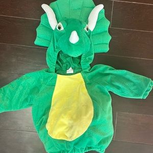 Size 12-18 month gently used green triceratops dinosaur costume.